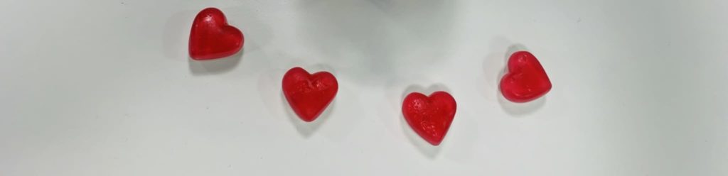 hearts in white background