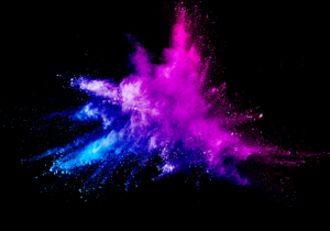 Blue and pink paint water